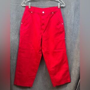 Vintage Forenza carpenter red denim capris 6